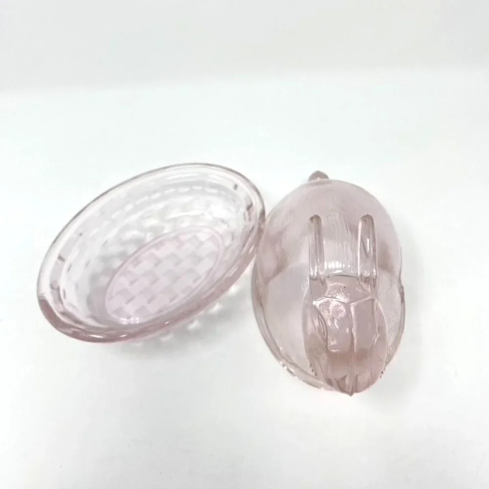 Target Colored Glass Figural Bunny Treats Candy Dish Easter Pink Clear Green